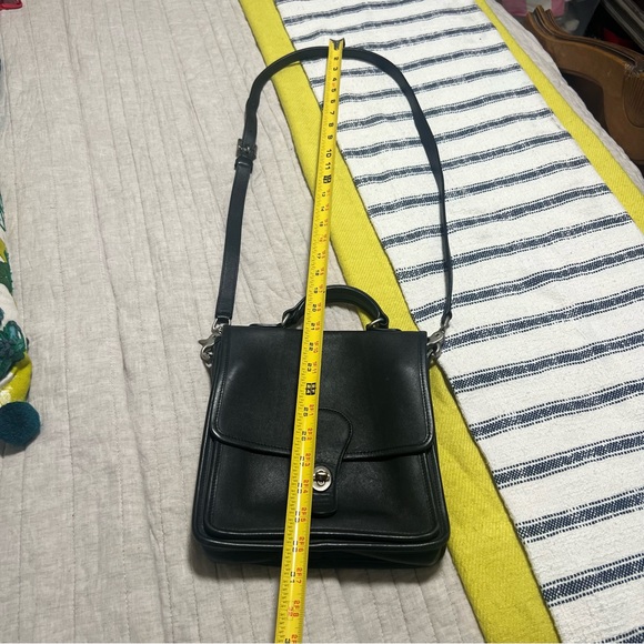 Vintage‎ COACH 100% Leather Satchel Purse Handbag Crossbody bag tote black - Picture 4 of 16